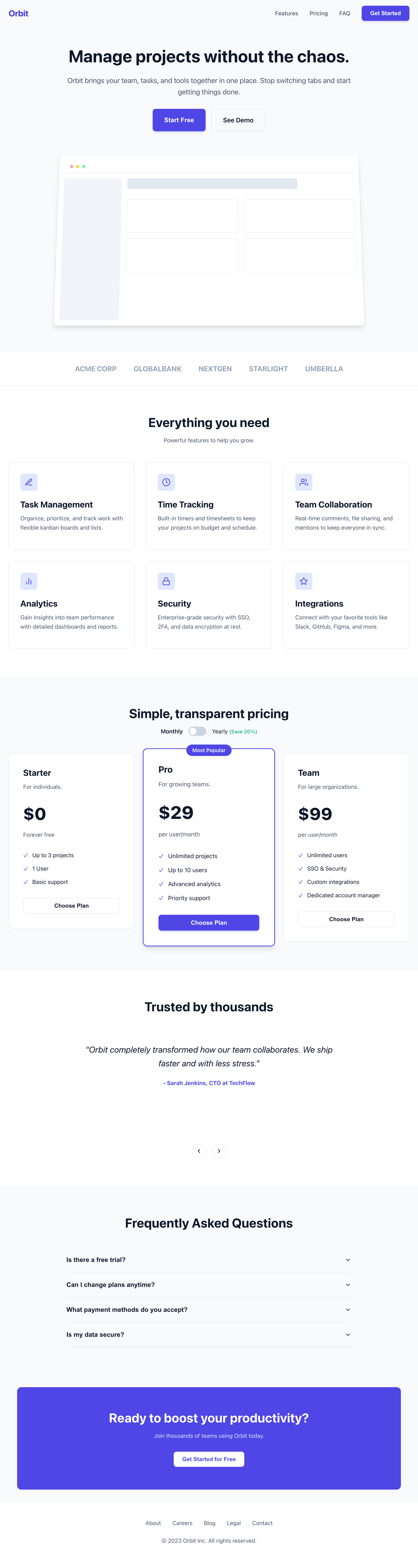 Orbit Platform Screenshot